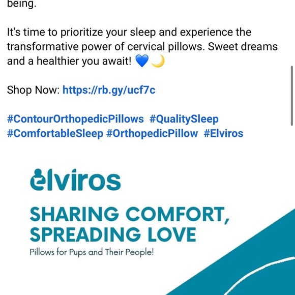 Elviros Deep Sleep Cervical Memory Foam Pillow - Picture 4 of 6